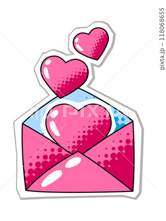 Hearts letter for Valentine Day. Holiday romantic sticker and love symbol. Hearts letter for Valentine Day. Holiday romantic sticker and love symbol. 118068655