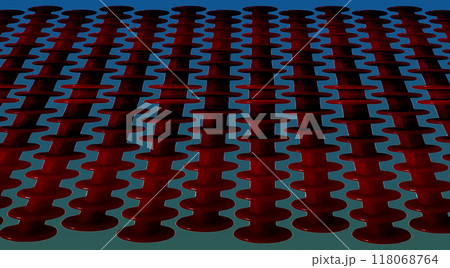 Volumetric stereo image. Abstract image. Stereo picture. In the first case you see vertically inclined columns with circles, and in the second - a plane with oblong jagged notches. Volumetric stereo image. Abstract image. Stereo picture. In the first case you see vertically inclined columns with circles, and in the second - a plane with oblong jagged notches. 118068764