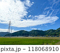 北陸　福井県　武生　夏空　田舎　田んぼ 118068910