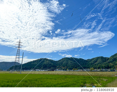北陸 福井県 武生 夏空 田舎 田んぼ 北陸 福井県 武生 夏空 田舎 田んぼ 118068910