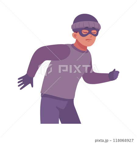 Man Criminal Commit Crime and Theft Vector Illustration 118068927