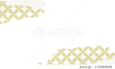 ラフな雲形の和柄七宝文様フレーム ラフな雲形の和柄七宝文様フレーム 118069006