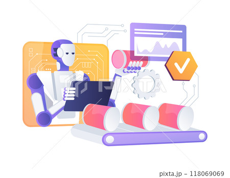 AI-Powered Quality Control abstract concept vector illustration. 118069069