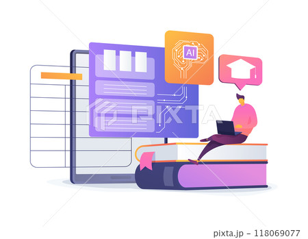 AI-Optimized Educational Resources abstract concept vector illustration. AI-Optimized Educational Resources abstract concept vector illustration. 118069077