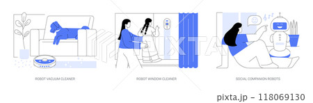 Home robotics isolated cartoon vector illustrations se 118069130