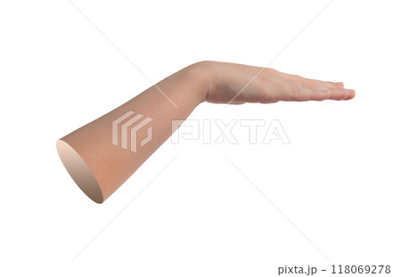 Hand gesture, showing limit, limitation isolated on white background 118069278