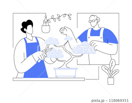 Growing bonsai isolated cartoon vector illustrations. Growing bonsai isolated cartoon vector illustrations. 118069351