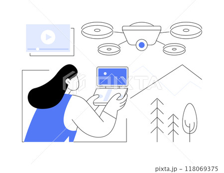 Drone filming isolated cartoon vector illustrations. 118069375