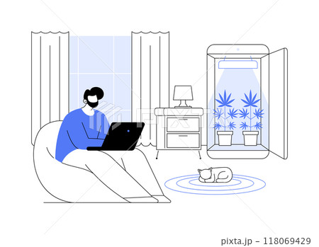 Cannabis home growing system isolated cartoon vector illustrations. 118069429