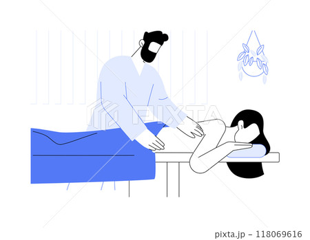 Massage therapist isolated cartoon vector illustrations. Massage therapist isolated cartoon vector illustrations. 118069616