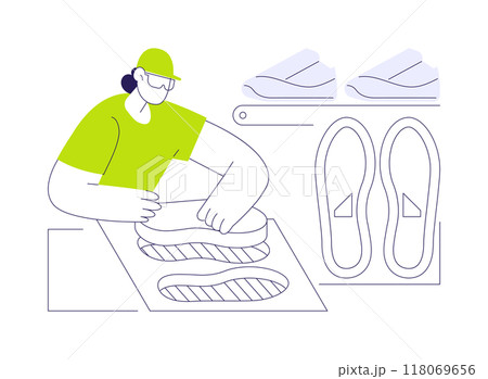 Sneakers sole making abstract concept vector illustration. 118069656