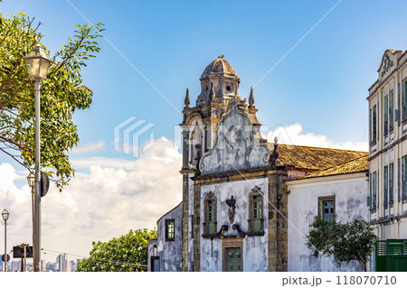 Historic church facade in streets Olinda 118070710