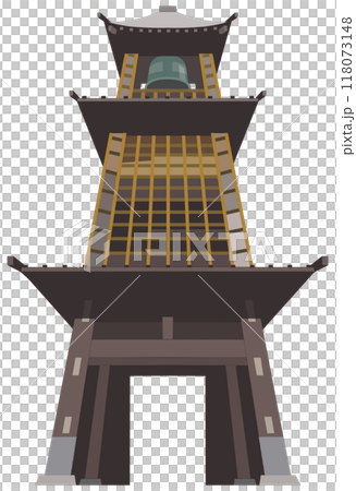 時の鐘　観光地イラストアイコン 118073148