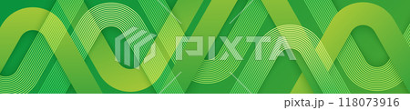 Green geometric abstract background with overlay layer. Modern gradient geometric shapes creative design. Minimalist style. Suit for cover, wallpaper, header, backdrop, presentation, banner 118073916