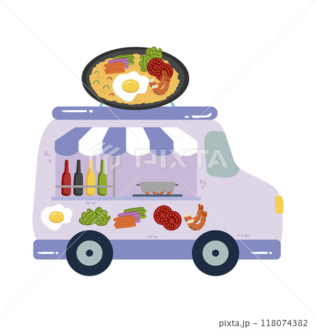 fried rice food truck hand drawn  fried rice food truck hand drawn  118074382