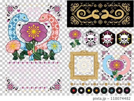 蛇年插畫年卡設計與材質《蛇與毒》 蛇年插畫年卡設計與材質《蛇與毒》 118074482