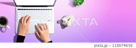 Laptop computer with piggy bank 118074656