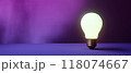 Light bulb on a colored background - 3D 118074667