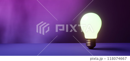 Light bulb on a colored background - 3D Light bulb on a colored background - 3D 118074667