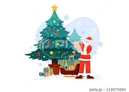 Santa with Christmas gift list 118075064