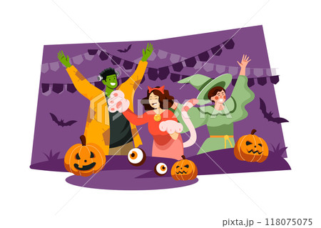 Halloween Illustration concept. Flat illustration isolated on white background 118075075