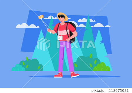 Male travel vlogger Male travel vlogger 118075081