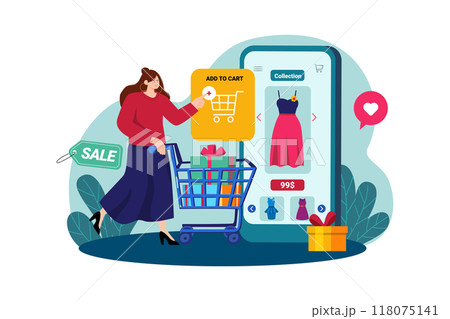 Add To Cart Illustration Concept Add To Cart Illustration Concept 118075141