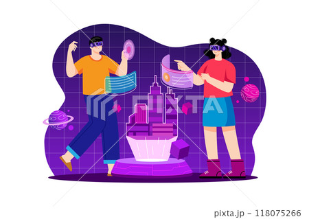 People building a virtual world People building a virtual world 118075266