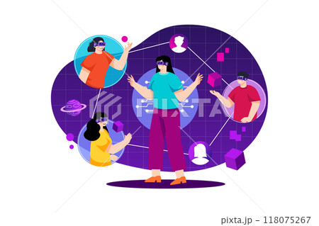 People connecting in the metaverse People connecting in the metaverse 118075267