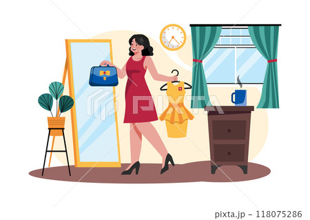 Girl Dressing Up For Work 118075286