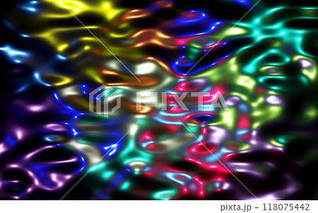 3d surface abstract background. rainbow colors, liquid glass wave texture, 3d illustration render 118075442