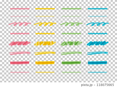 彩色手寫線條素材集 彩色手寫線條素材集 118075665
