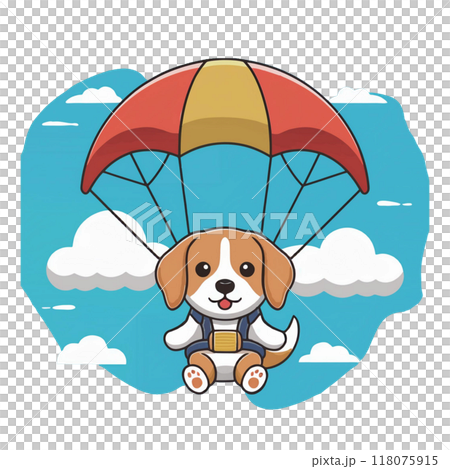 小獵犬3號乘坐降落傘在空中飛行/傳單和海報材料 小獵犬3號乘坐降落傘在空中飛行/傳單和海報材料 118075915