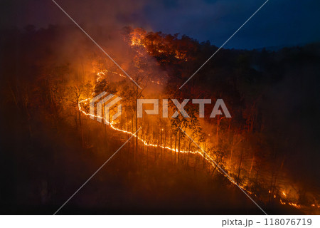 Wildfires release carbon dioxide (CO2) emissions and other greenhouse gases (GHG)  118076719