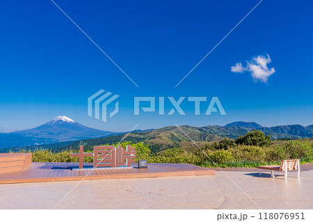 【静岡県】新緑が美しい十国峠、富士山眺望 118076951