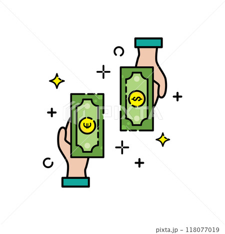 Currency exchange icon Currency exchange icon 118077019
