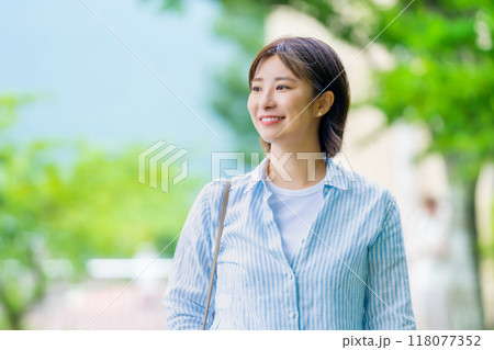 旅行中の女性　休日を満喫する女性 118077352