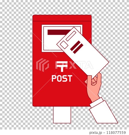 Illustration of a letter being posted 118077559