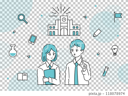 開放校園插畫素材 118078974