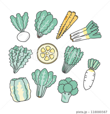 冬野菜　食材　イラストセット 118080387