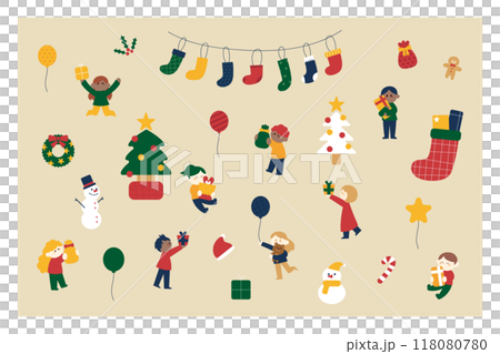 Children and Christmas illustration set Children and Christmas illustration set 118080780