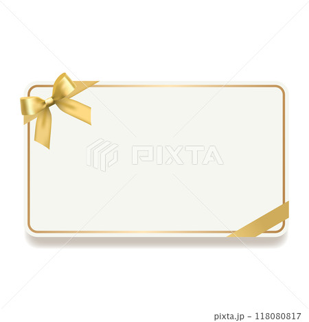 金のリボンをかけたカードのイラスト 118080817