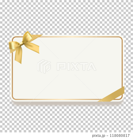 帶有金絲帶的卡片的插圖 118080817