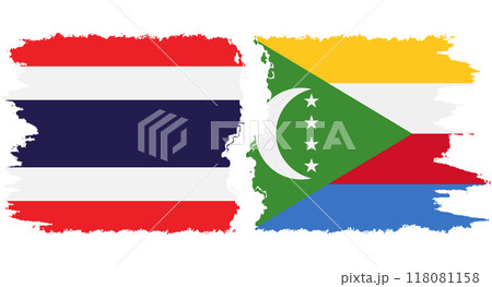 Comoros and Thailand grunge flags connection vector Comoros and Thailand grunge flags connection vector 118081158