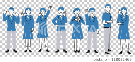 精力充沛、積極進取的男女學生的插圖 118081469