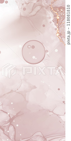 Vector Alcohol ink shape in tender coral and gold. Vector Alcohol ink shape in tender coral and gold. 118081810