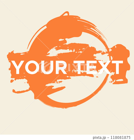 Vector Round Shape on White. Orange Circle Stamp. Icon, Logo, Banner Design. Vector Round Shape on White. Orange Circle Stamp. Icon, Logo, Banner Design. 118081875