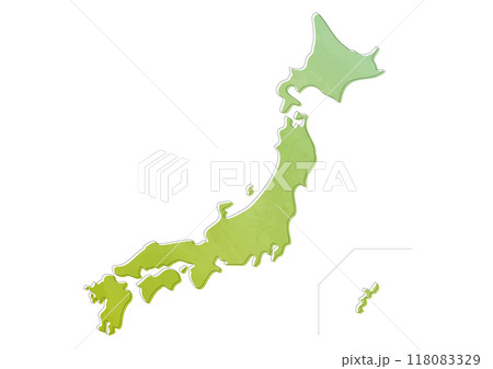 水彩風の日本地図 水彩風の日本地図 118083329