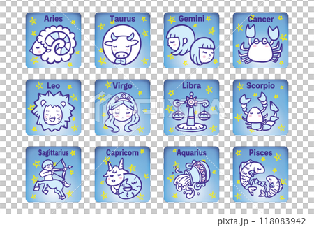 12星座可愛插畫_02 118083942