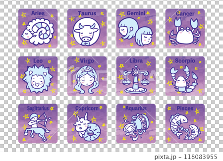 12星座可愛插畫_03 118083955